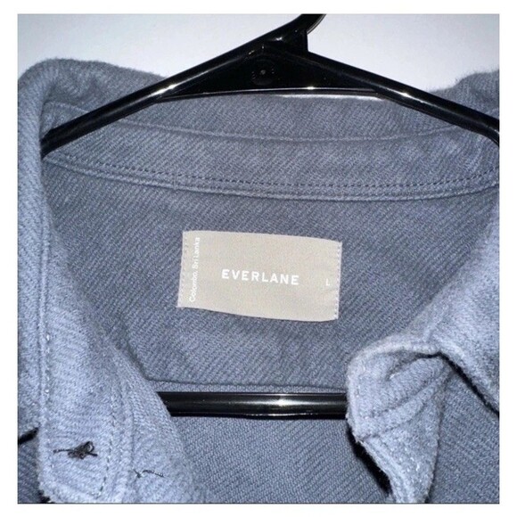 Everlane Men's L Heavyweight Overshirt Shacket Slate Blue Long Sleeve Button Up - Picture 8 of 8